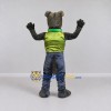 Custom Gray and Green Dog in Sportswear Mascot Costume Adult Full Body Suit for Sports Events Custom Gray and Green Dog in Sportswear Mascot Costume Adult Full Body Suit for Sports Events
