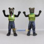 Custom Gray and Green Dog in Sportswear Mascot Costume Adult Full Body Suit for Sports Events