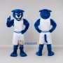 Custom Blue and White Big Panther in Sportswear Mascot Costume Adult Full Body Suit for Sports Events