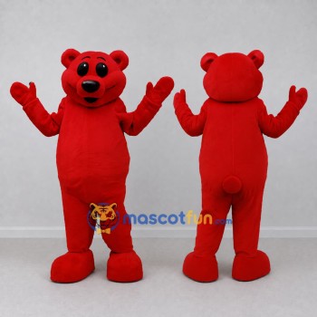 Custom Red Teddy Bear Mascot Costume Adult Full Body Suit for Children's Events