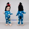 Custom Blue and White Girl in Polka Dot Pajamas Mascot Costume Adult Full Body Suit for Children's Events Custom Blue and White Girl in Polka Dot Pajamas Mascot Costume Adult Full Body Suit for Children's Events