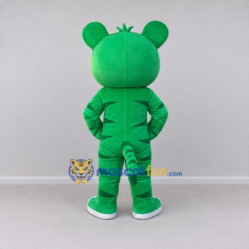 Custom Green and White Tiger Mascot Costume Adult Full Body Suit for Children's Events Custom Green and White Tiger Mascot Costume Adult Full Body Suit for Children's Events