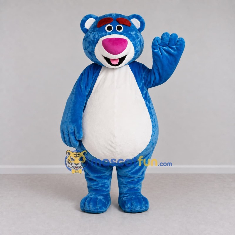 Custom Blue and White Teddy Bear Mascot Costume Adult Full Body Suit for Children's Events
