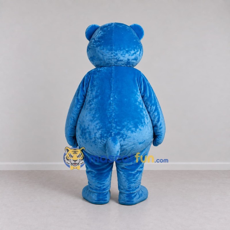 Custom Blue and White Teddy Bear Mascot Costume Adult Full Body Suit for Children's Events