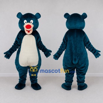 Custom Teal and White Bear Mascot Costume Adult Full Body Suit for Children's Events