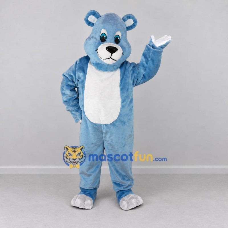 Custom Light Blue and White Bear Mascot Costume Adult Full Body Suit for Children's Events Custom Light Blue and White Bear Mascot Costume Adult Full Body Suit for Children's Events
