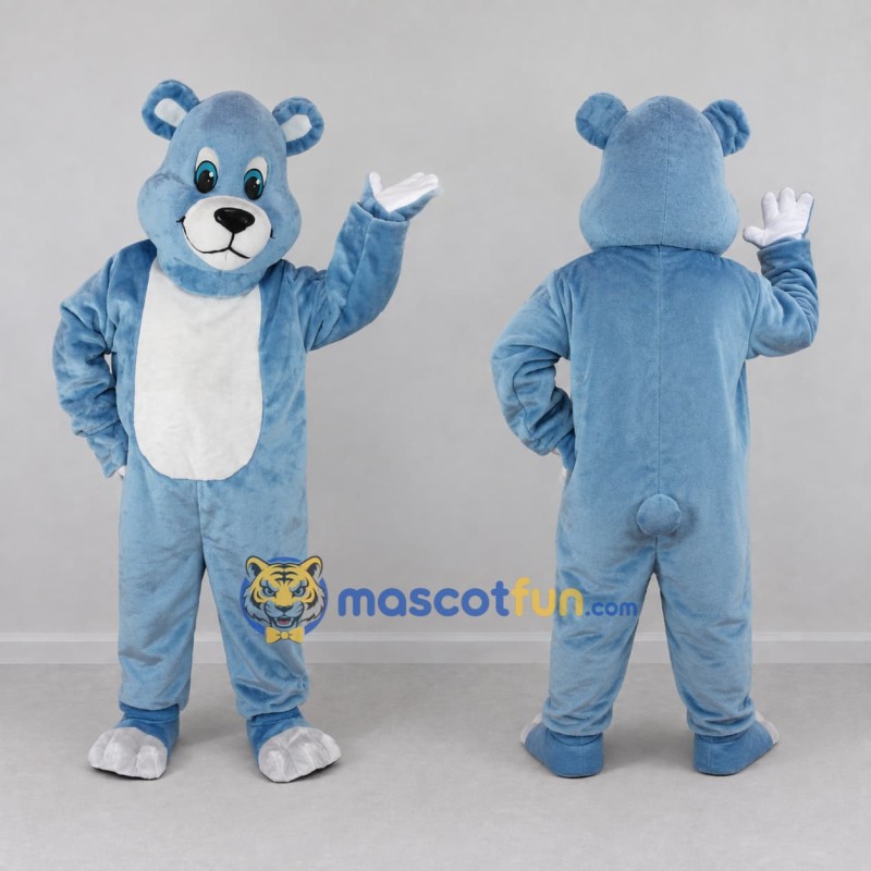 Custom Light Blue and White Bear Mascot Costume Adult Full Body Suit for Children's Events Custom Light Blue and White Bear Mascot Costume Adult Full Body Suit for Children's Events