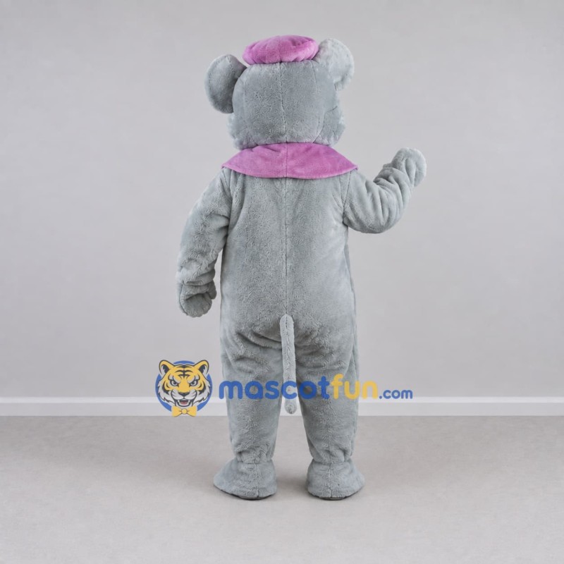 Custom Gray and Purple Mouse with Hat Mascot Costume Adult Full Body Suit for Children's Events Custom Gray and Purple Mouse with Hat Mascot Costume Adult Full Body Suit for Children's Events