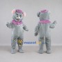 Custom Gray and Purple Mouse with Hat Mascot Costume Adult Full Body Suit for Children's Events