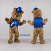 Custom Brown and Blue Magician Bear Mascot Costume Adult Full Body Suit for Party Events