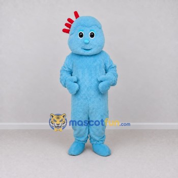 Custom Blue and Red Crested Creature Mascot Costume Adult Full Body Suit for Children's Events