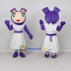 Custom Purple and White Girl in Bunny Hood Mascot Costume Adult Full Body Suit for Children's Events Custom Purple and White Girl in Bunny Hood Mascot Costume Adult Full Body Suit for Children's Events