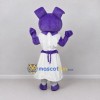 Custom Purple and White Girl in Bunny Hood Mascot Costume Adult Full Body Suit for Children's Events Custom Purple and White Girl in Bunny Hood Mascot Costume Adult Full Body Suit for Children's Events