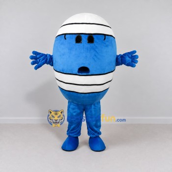 Custom Blue and White Oval Character Mascot Costume Adult Full Body Suit for Festival Events Custom Blue and White Oval Character Mascot Costume Adult Full Body Suit for Festival Events