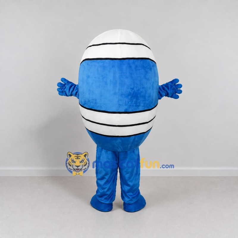 Custom Blue and White Oval Character Mascot Costume Adult Full Body Suit for Festival Events Custom Blue and White Oval Character Mascot Costume Adult Full Body Suit for Festival Events
