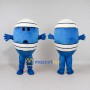 Custom Blue and White Oval Character Mascot Costume Adult Full Body Suit for Festival Events