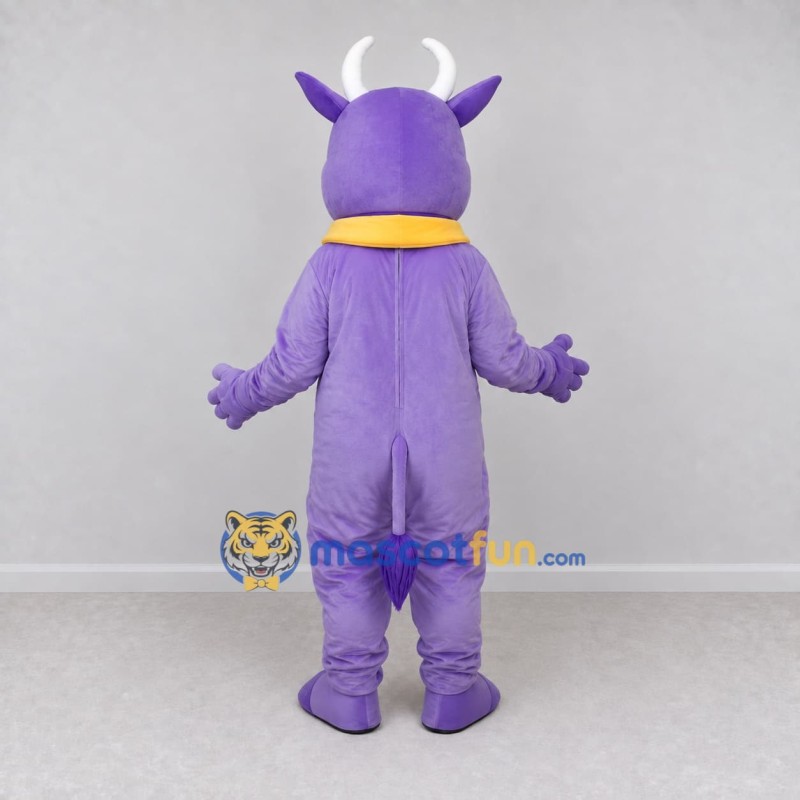 Custom Purple and Yellow Bull Mascot Costume Adult Full Body Suit for Farm Events