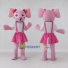 Custom Pink and White Elephant in Skirt Mascot Costume Adult Full Body Suit for Children's Events