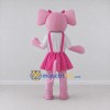Custom Pink and White Elephant in Skirt Mascot Costume Adult Full Body Suit for Children's Events