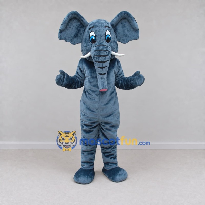 Custom Blue Gray Elephant Mascot Costume Adult Full Body Suit for Wildlife Events Custom Blue Gray Elephant Mascot Costume Adult Full Body Suit for Wildlife Events
