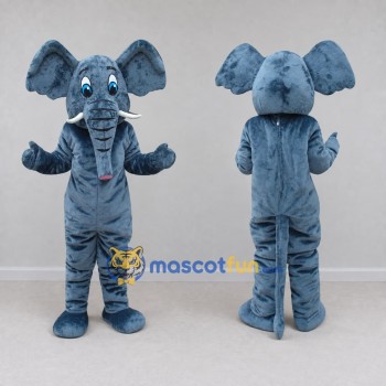 Custom Blue Gray Elephant Mascot Costume Adult Full Body Suit for Wildlife Events