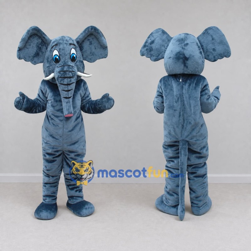 Custom Blue Gray Elephant Mascot Costume Adult Full Body Suit for Wildlife Events Custom Blue Gray Elephant Mascot Costume Adult Full Body Suit for Wildlife Events