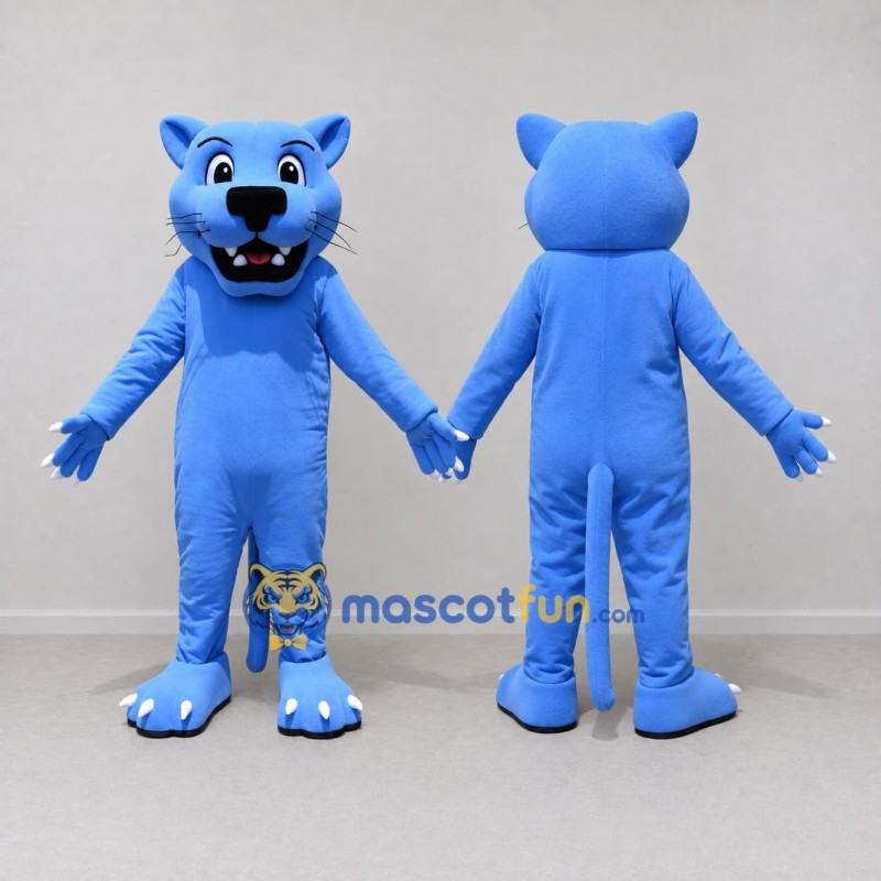Custom Blue Panther Mascot Costume Adult Full Body Suit for Children's Events