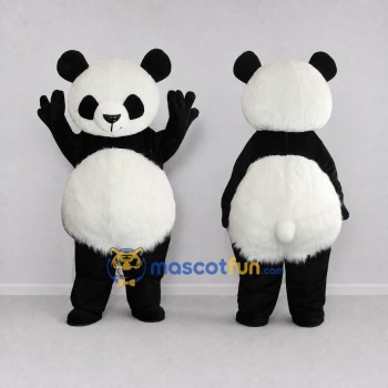 Custom Black and White Panda Mascot Costume Adult Full Body Suit for Children's Events