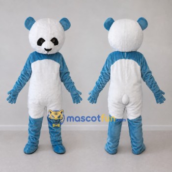 Custom Blue and White Panda Mascot Costume Adult Full Body Suit for Children's Events