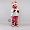 Custom Pink and White Pig in Jacket Mascot Costume Adult Full Body Suit for Children's Events Custom Pink and White Pig in Jacket Mascot Costume Adult Full Body Suit for Children's Events