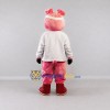 Custom Pink and White Pig in Jacket Mascot Costume Adult Full Body Suit for Children's Events Custom Pink and White Pig in Jacket Mascot Costume Adult Full Body Suit for Children's Events