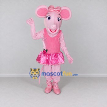 Custom Pink Mouse in Skirt Mascot Costume Adult Full Body Suit for Children's Events Custom Pink Mouse in Skirt Mascot Costume Adult Full Body Suit for Children's Events