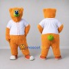 Custom Orange White and Green Bear in Jersey Mascot Costume Adult Full Body Suit for Sports Events Custom Orange White and Green Bear in Jersey Mascot Costume Adult Full Body Suit for Sports Events