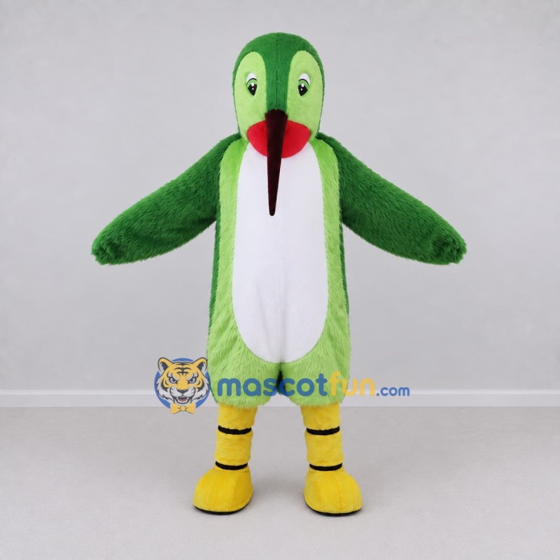 Custom Green and White Hummingbird Mascot Costume Adult Full Body Suit for Nature Events Custom Green and White Hummingbird Mascot Costume Adult Full Body Suit for Nature Events