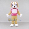 Custom Tan Pink and White Aviator Puppy Mascot Costume Adult Full Body Suit for Children's Events Custom Tan Pink and White Aviator Puppy Mascot Costume Adult Full Body Suit for Children's Events