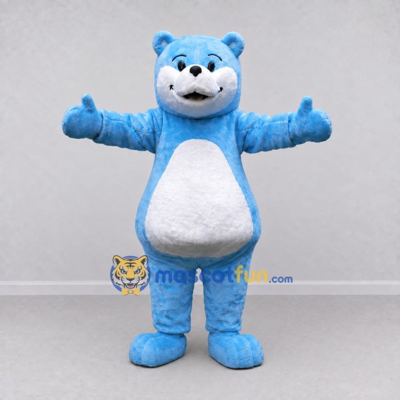 Custom Light Blue and White Bear Mascot Costume Adult Full Body Suit for Children's Events Custom Light Blue and White Bear Mascot Costume Adult Full Body Suit for Children's Events
