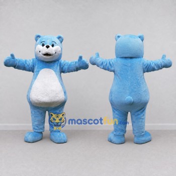 Custom Light Blue and White Bear Mascot Costume Adult Full Body Suit for Children's Events