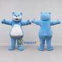 Custom Light Blue and White Bear Mascot Costume Adult Full Body Suit for Children's Events