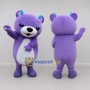 Custom Purple and White Horned Bear Mascot Costume Adult Full Body Suit for Costume Parties