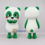 Custom Green and White Panda with Bow Tie Mascot Costume Adult Full Body Suit for Children's Events