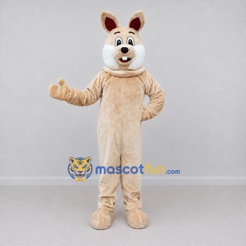 Custom Tan and White Rabbit Mascot Costume Adult Full Body Suit for Easter Events