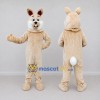 Custom Tan and White Rabbit Mascot Costume Adult Full Body Suit for Easter Events Custom Tan and White Rabbit Mascot Costume Adult Full Body Suit for Easter Events