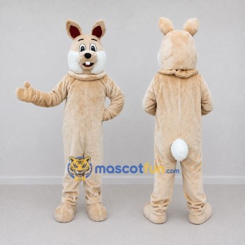 Custom Tan and White Rabbit Mascot Costume Adult Full Body Suit for Easter Events
