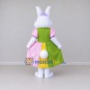 Custom White Green and Pink Rabbit in Dress Mascot Costume Adult Full Body Suit for Easter Events Custom White Green and Pink Rabbit in Dress Mascot Costume Adult Full Body Suit for Easter Events