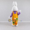 Custom White Yellow and Purple Rabbit in Overalls Mascot Costume Adult Full Body Suit for Easter Events Custom White Yellow and Purple Rabbit in Overalls Mascot Costume Adult Full Body Suit for Easter Events