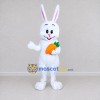Custom White and Orange Rabbit with Carrot Mascot Costume Adult Full Body Suit for Easter Events Custom White and Orange Rabbit with Carrot Mascot Costume Adult Full Body Suit for Easter Events