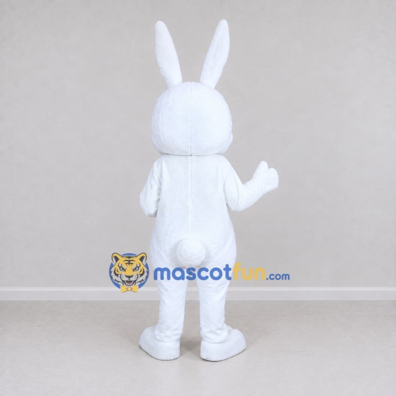Custom White and Orange Rabbit with Carrot Mascot Costume Adult Full Body Suit for Easter Events Custom White and Orange Rabbit with Carrot Mascot Costume Adult Full Body Suit for Easter Events