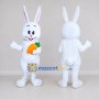 Custom White and Orange Rabbit with Carrot Mascot Costume Adult Full Body Suit for Easter Events