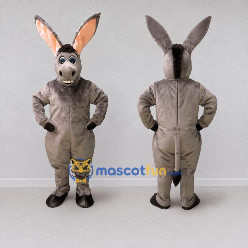 Custom Gray Brown Donkey Mascot Costume Adult Full Body Suit for Farm Events Custom Gray Brown Donkey Mascot Costume Adult Full Body Suit for Farm Events