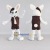Custom White Red and Green Rabbit in Plaid Outfit Mascot Costume Adult Full Body Suit for Easter Events Custom White Red and Green Rabbit in Plaid Outfit Mascot Costume Adult Full Body Suit for Easter Events